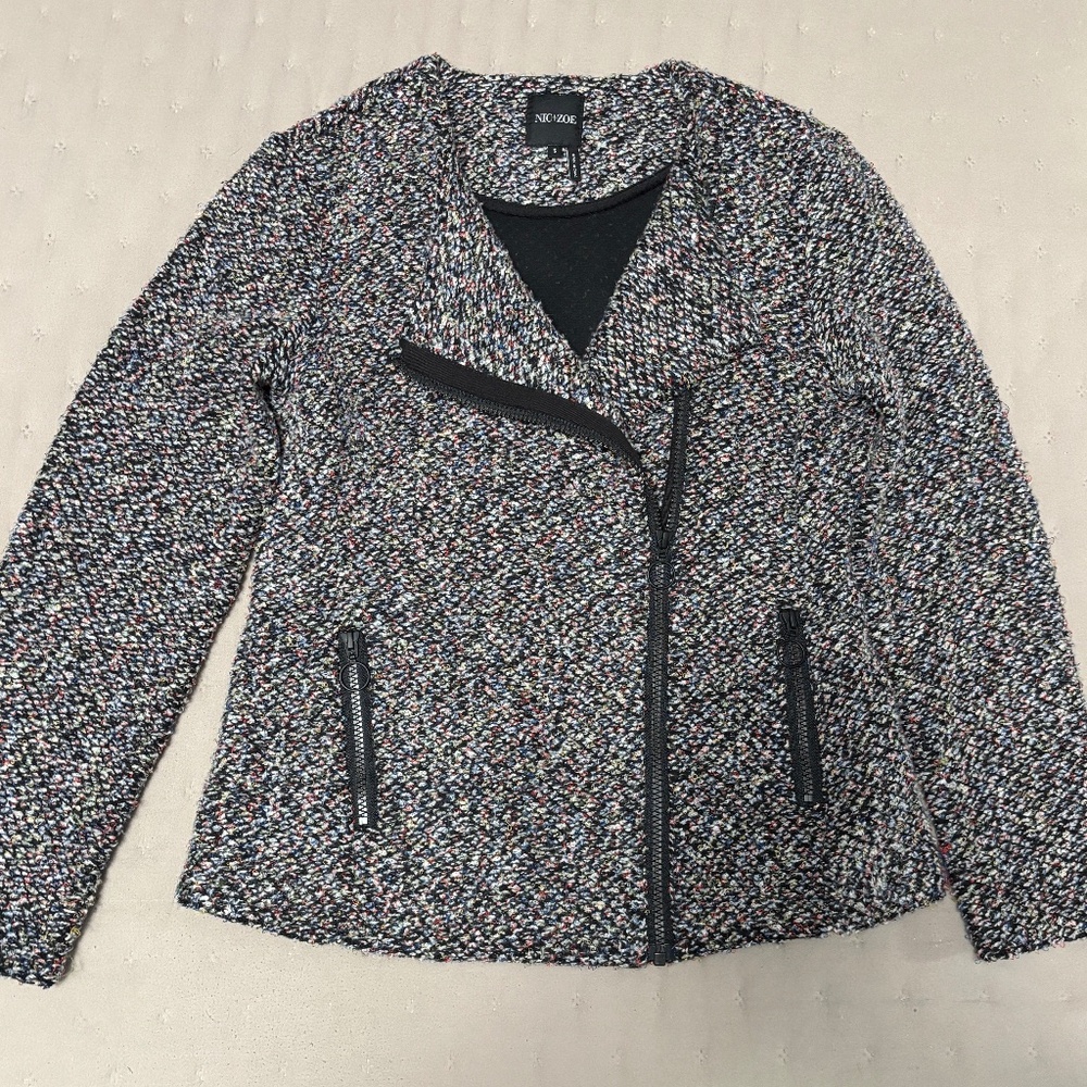 Nic & Zoe Multicolored Tweed Jacket Size Small